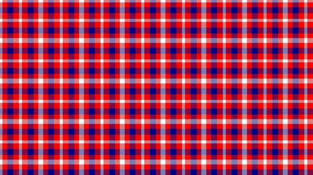 Red Blue White Plaid Fabric Loop - Seamless Tartan Pattern Scrolling Right