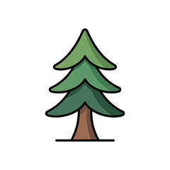 Pine tree icon vector on White Background ,Vector Art Illustration on white background.