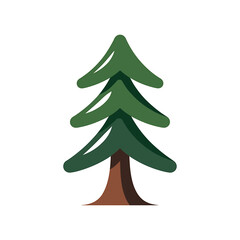 Pine tree icon vector on White Background ,Vector Art Illustration on white background.