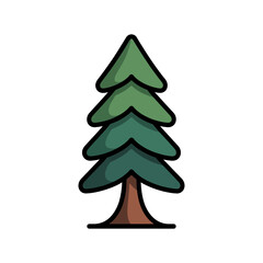 Pine tree icon vector on White Background ,Vector Art Illustration on white background.