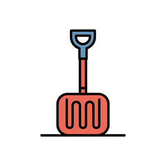 Snow shovel icon vector on White Background ,Vector Art Illustration on white background.