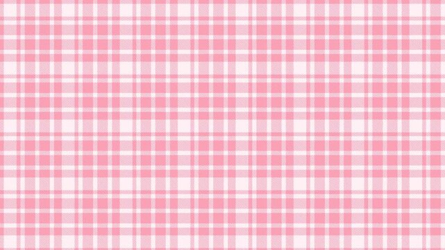 Pink White Plaid Loop - Soft Gingham Pattern Scrolling Right Seamless