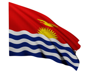 Realistic 3D Rendering Waving National Flag of Kiribati