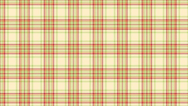 Green Red Cream Plaid Loop - Spring Tartan Fabric Pattern Scrolling Right