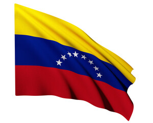 Realistic 3D Rendering Waving National Flag of Venezuela