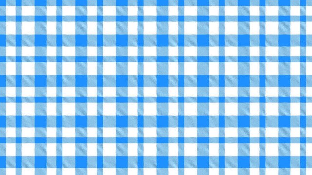 Bright Blue White Plaid Loop - Bold Buffalo Check Pattern Scrolling Right Seamless