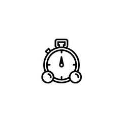 Fototapeta premium Clean line art stopwatch icon with timer face and buttons. Perfect for time management apps, productivity tools, sports timing and deadline concepts.