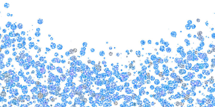 Borde azul zafiro de confetti brillante. Gr&aacute;fico decorativo para fotograf&iacute;as, invitaciones, papeler&iacute;a creativa y proyectos de dise&ntilde;o.