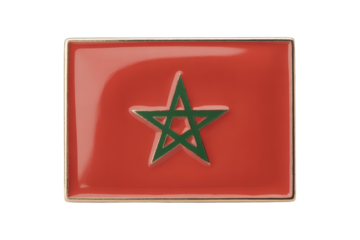 an Enamel Pin Displaying the Moroccan Flag Design, a Perfect Accessory for Showing National Allegiance