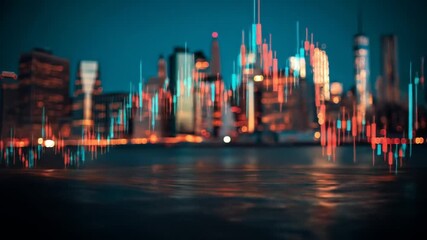 Financial cityscape blurred background - Powered by Adobe