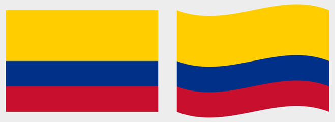 Colombia flag wave and flat vector Illustration
Vector flag