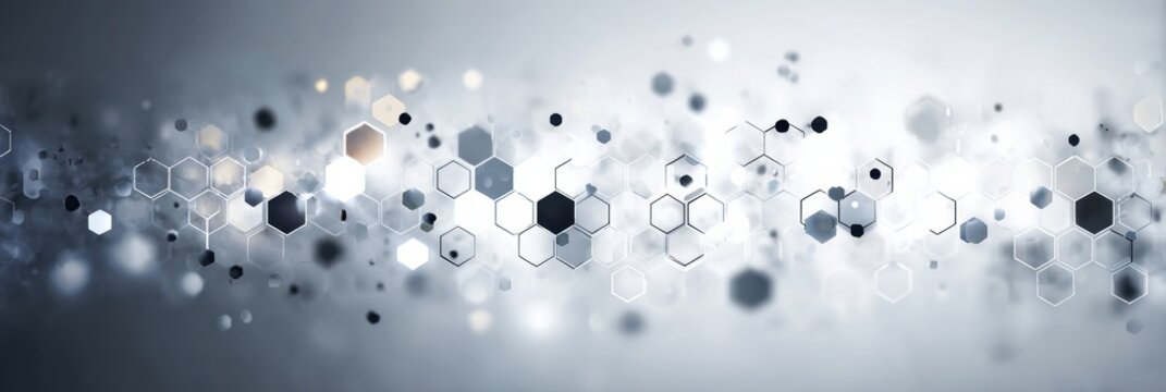 Geometric shapes and soft bokeh effects blend beautifully to create a modern and stylish background, showcasing a range of gray and white tones.