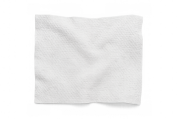 White paper towel or napkin with absorbency texture, ideal for cleaning, hygiene, and daily use, on transparent background