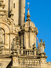 Fototapeta premium Santiago de Compostela Cathedral Bell Tower statues