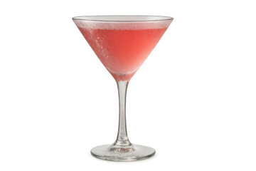Chilled pink cosmopolitan cocktail in martini glass, frosty red alcoholic drink, refreshing summer beverage