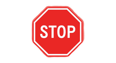 Vector  a red stop sign with a prominent octagon shape displaying the word stop in capital letters front