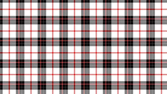 Black White Red Plaid Loop - Bold Windowpane Tartan Pattern Scrolling Right