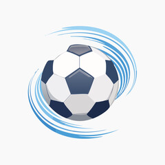 Vector Illustration of a Soccer Ball with Swirls