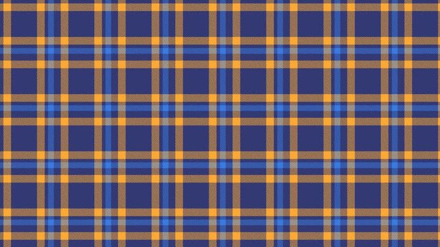 Navy Orange Blue Plaid Loop - Bold Tartan Pattern Scrolling Right Seamless