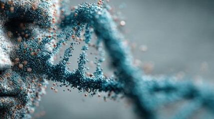 a DNA double helix strand, symbolizing genetic research, molecular biology, and biotechnology advancements