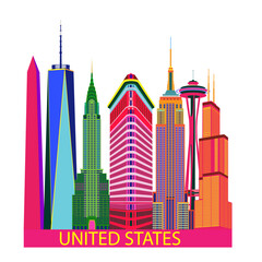set of usa taller buildings / set of usa buildings / usa towers / usa buildings vector illustrations