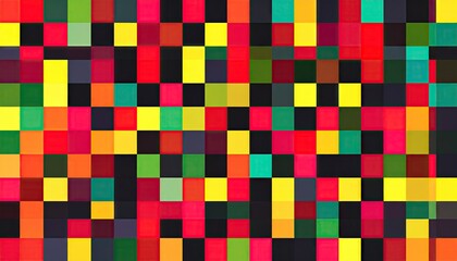 Colorful Pixel Mosaic Checkerboard Pattern