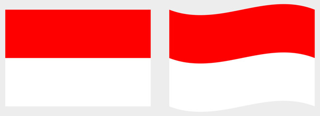 Indonesia flag wave and flat vector Illustration
Vector flag