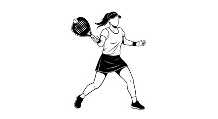 Dynamic Tennis Player in Action A Silhouette Illustration of Athleticism and Skill