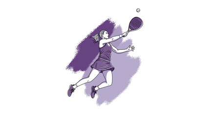 Female Tennis Player in Action A Dynamic Illustration of Sports and Activity