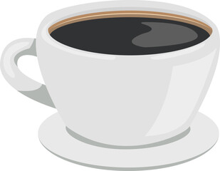 Coffee Cup. Side View. Different Types.Menu. Hot Coffee.Fast Food Cup Beverage. Breakfast And Caffeine. White Mug.Eps 10