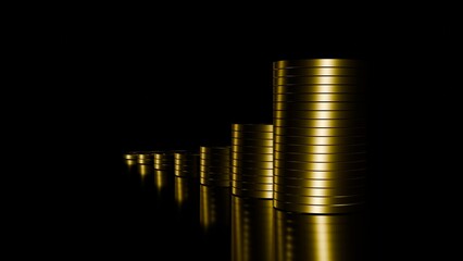 Golden coins stacked