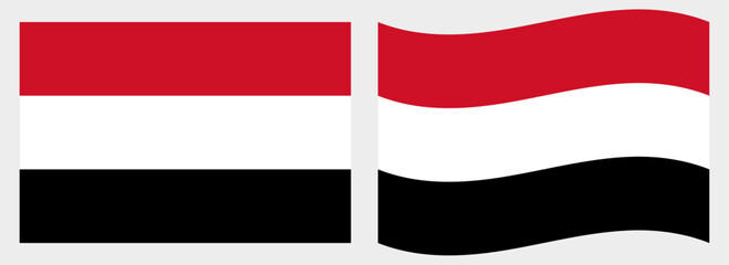Yemen flag wave and flat vector Illustration
Vector flag