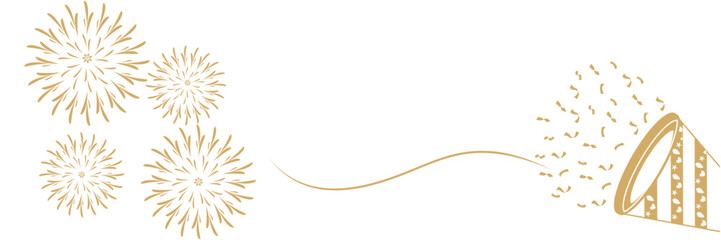 Line art illustration for happy new year trumpet