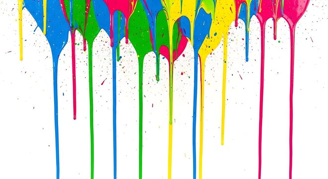 Colorful Paint Drips Abstract Background.