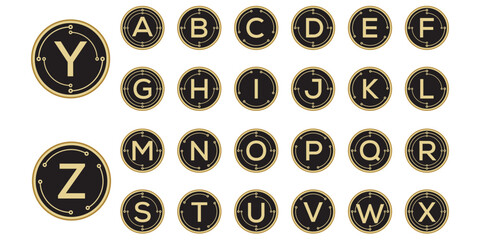 Modern minimal technology alphabet capital letter logo design.