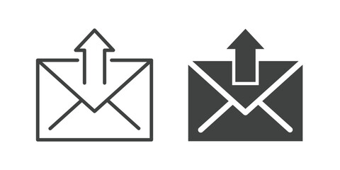 Outgoing Mail Icon. Line and glyph solid icon