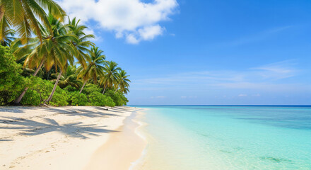 A breathtakingly serene video of a quintessential tropical island beach, suggestive of a remote pulau (Indonesian island) or the Maldives