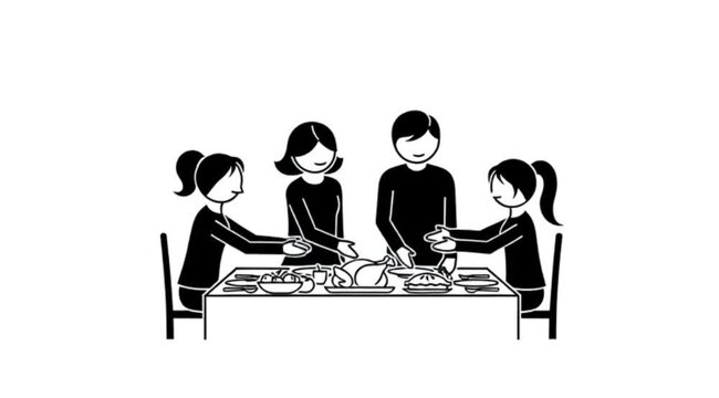 Family Meal Illustration: Togetherness and Sharing
