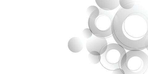 Abstract illustration of overlapping gray circles with gradient effects on a white background.