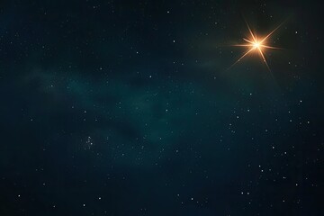 Obraz premium Star shines bright in dark space. Galaxy visible, concept for astrology or astronomy