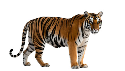 Obraz premium A realistic tiger on a plain white background