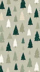 Tree pattern, outdoors, snowing, neutral background, gift wrapping and crafting