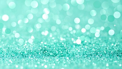 透明感のあるアイシーミントのグリッター背景