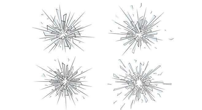 Dramatic shattered glass effect for action scenes, suspenseful moments, or impactful design elements needing a burst of intense energy and visual destruction