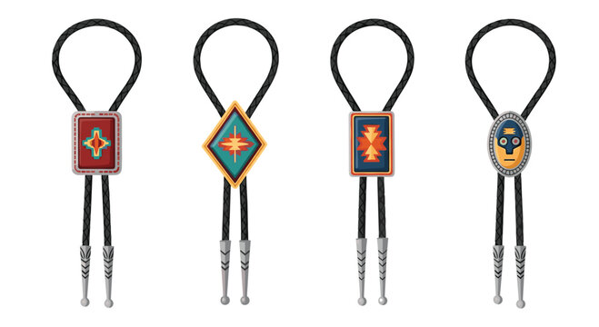 Stylish bolo ties with Southwestern designs for a touch of unique flair and Western charm, perfect for adding personality to any outfit or collection
