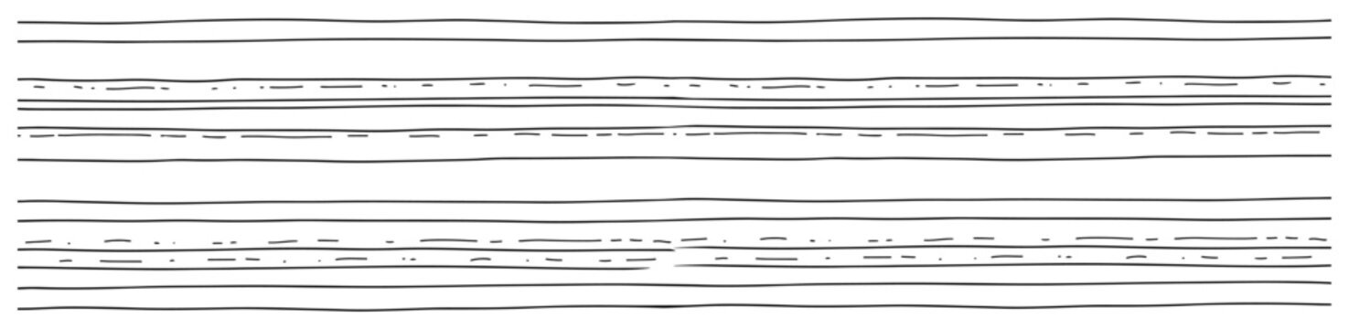 Hand drawn horizontal lines seamless pattern. Abstract sketchy background. Simple doodle texture with straight stripes. Monochrome vector illustration for wallpaper textile or web design.