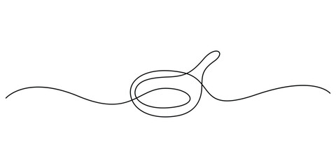 Obraz premium Frying pan continuous one line drawing minimalist outline vector illustration
