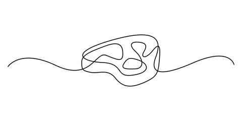 Steak beef continuous one line drawing. Vector illustration