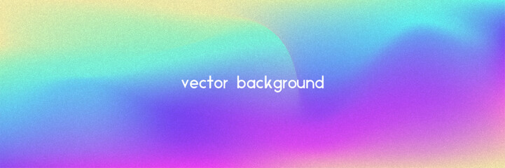 Noise Gradient Background. Abstract Grainy Bg In Pink, Purple And Blue Colors. Iridescent Hologram. Pearlescent Holographic Texture With Rainbow Foil. Soft Pastel Mesh With Neon Glow And Blur
