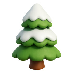 Christmas 3D Pine Icon Cute Holiday Decoration for Winter Wonderland